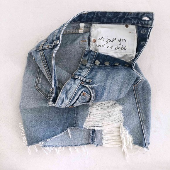 GRLFRND Denim Rhoda mini skirt Size 25 - Picture 4 of 5